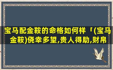 宝马配金鞍的命格如何样「(宝马金鞍)侥幸多望,贵人得助,财帛如裕,繁荣 🐘 至 🦆 上」
